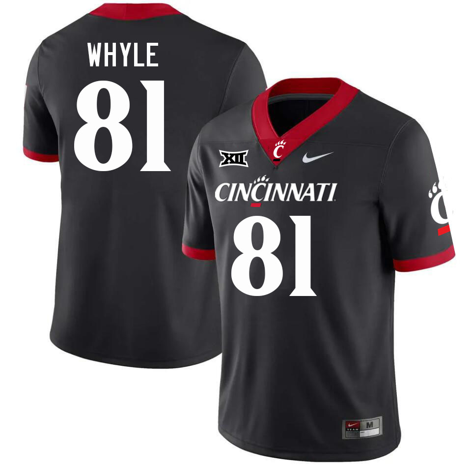 Cincinnati Bearcats #81 Josh Whyle Big 12 Conference College Football Jerseys Stitched Sale-Black
